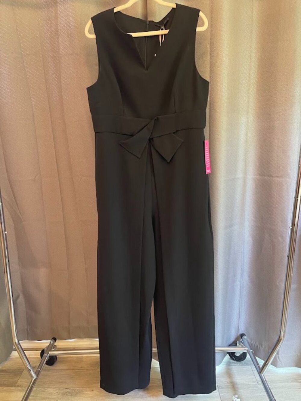 Alex Marie Black Size 16 Barbara Split V Neck Crossover Waist Jumpsuit